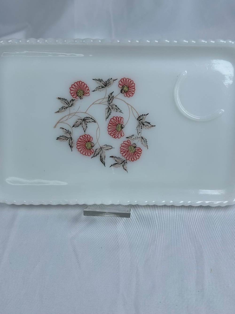 Vintage Fire King "Primrose" Snack Plate Milk Glass Anchor Hocking 1960's